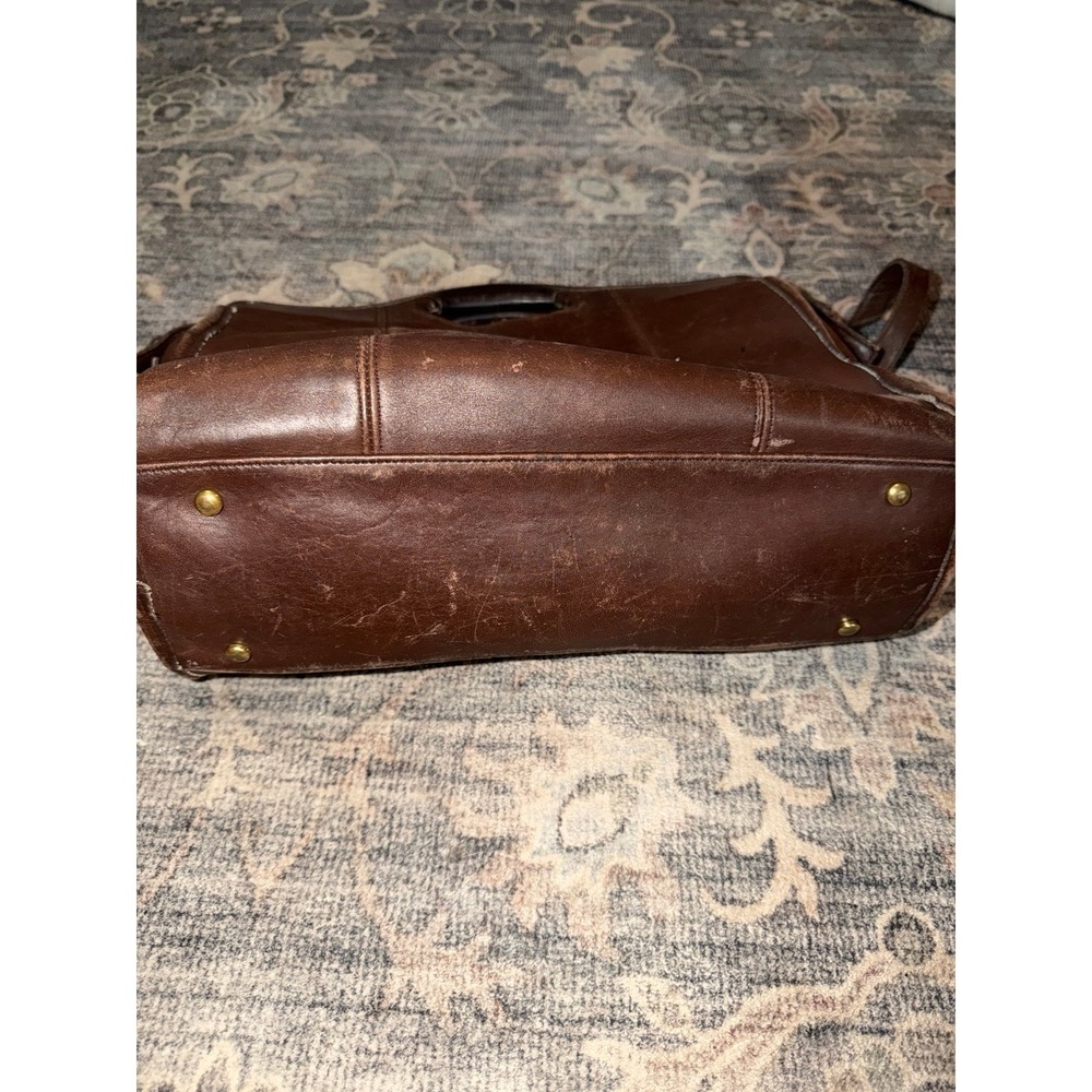 Rare Vintage Coach 9995 Brown Leather Shopper Handbag Tote Purse Crossbody - Picture 3 of 6